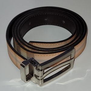 Burberry Pink Canvas Coated  Nova Check Belt